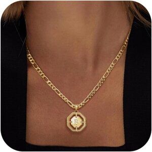 Trendy Personalized Initial Necklace - 14K Gold Plated with Gift Packaging